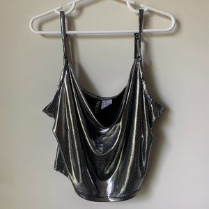 Silver Cropped Tank Top
